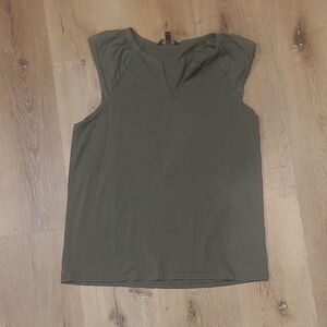 Banana Republic Olive Green Sleeveless V-Notch Tank